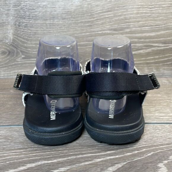 Merrell Around Town Sunvue Women’s Sz 9 Black White Texture Hook & Loop Sandals - Picture 4 of 11